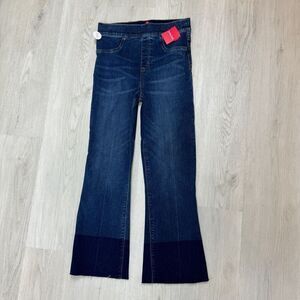 Spanx Cropped Flare Jeans Size Small Blue Pull On Medium Wash 20231R